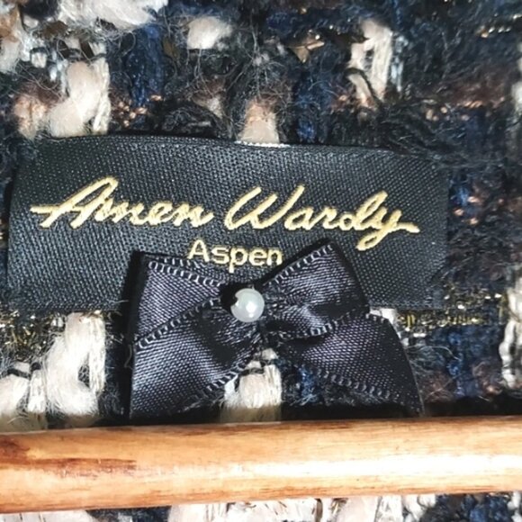 NWOT Amen Wardy Aspen Metallic Tweed Mid Length Designer Jacket Size FR 38 - Picture 15 of 17